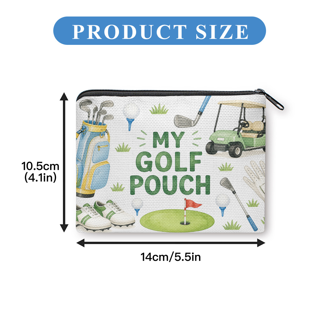 TEMU Golf-themed Coin Purse Suitable For , Zipper Closure Compact Wallet With Card Holder & Coin Storage, Portable Key/earphone Holder, Lightweight