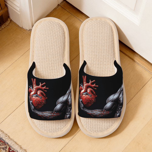 1 pair anatomical heart themed slippers trendy soft breathable open toe slippers comfortable slippers summer slippers for women and men indoor outdoor ideal for gift women shoes