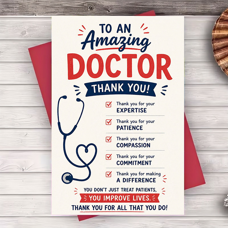 TEMU 1 Envelope And 1 Greeting Card Greeting Card Appreciation Gift For Medical Professionals Hospital Staff And Physicians For Or Retirement