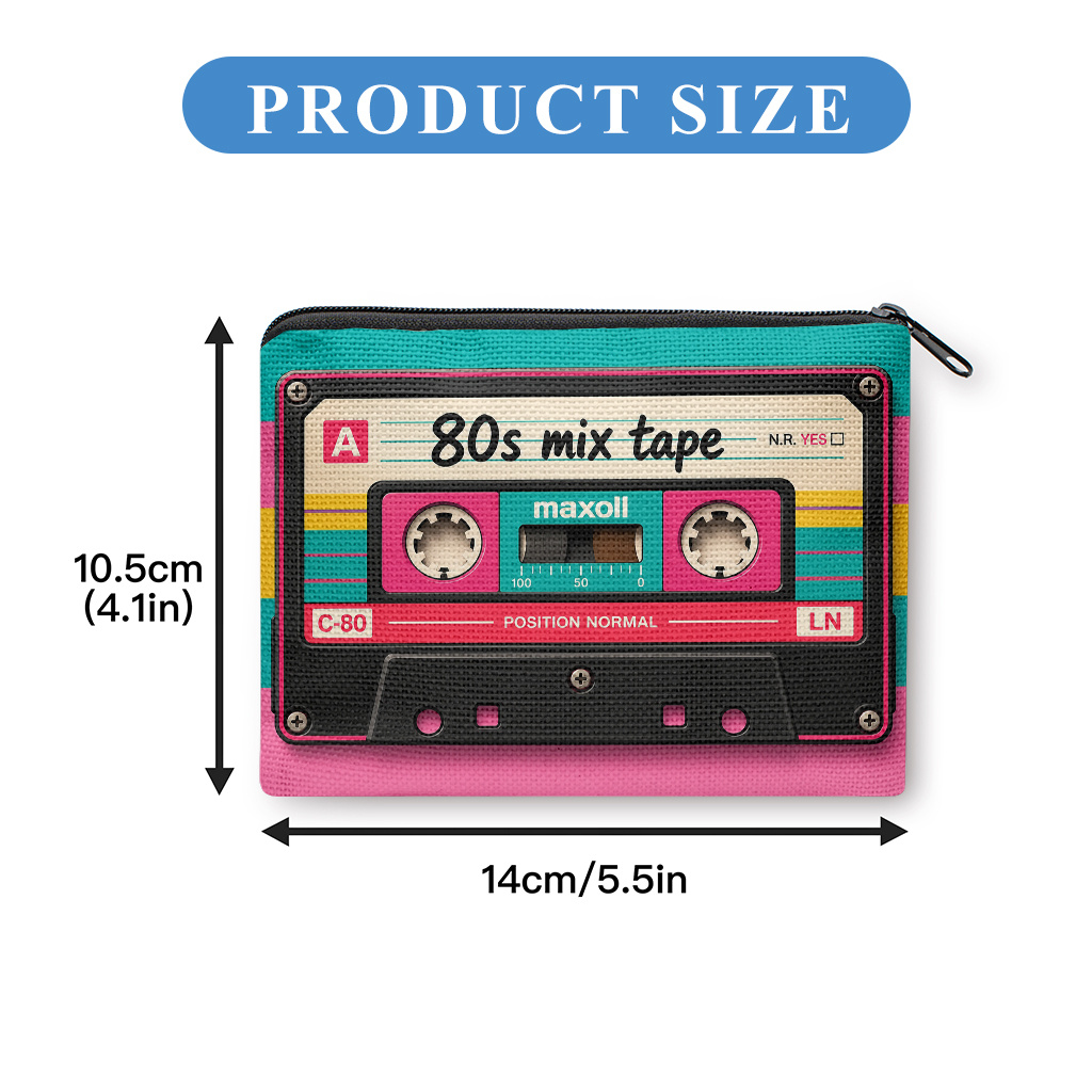 TEMU Coin Purse 1pc, Cassette Tape Design Coin Purse,, Zipper Closure, Small Portable Key Earphone Storage Bag, Handy Card Holder, Lightweight, Gift