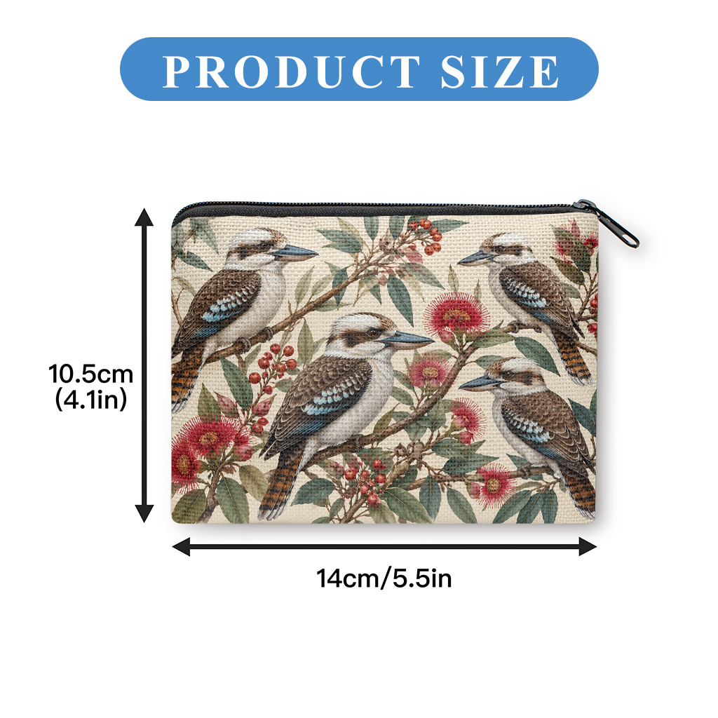 TEMU Coin Purse, Birds Perched On Branches Coin Purse, Zipper Closure, Small Portable Key Earphone Storage Bag, Handy Card Holder, Lightweight, Gift