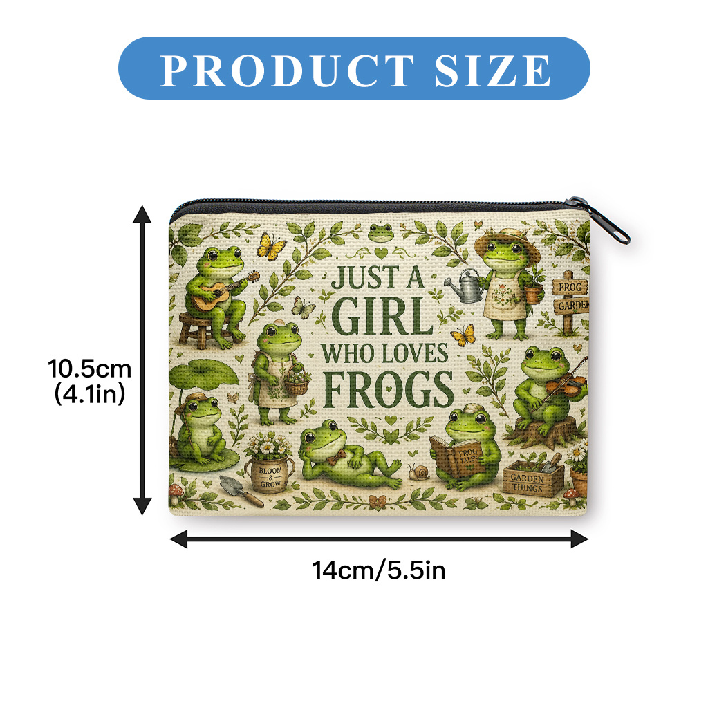 TEMU Coin Purse 1pc, Frogs Coin Purse,, Zipper Closure, Small Portable Key Earphone Storage Bag, Handy Card Holder, Lightweight, Gift For Women And
