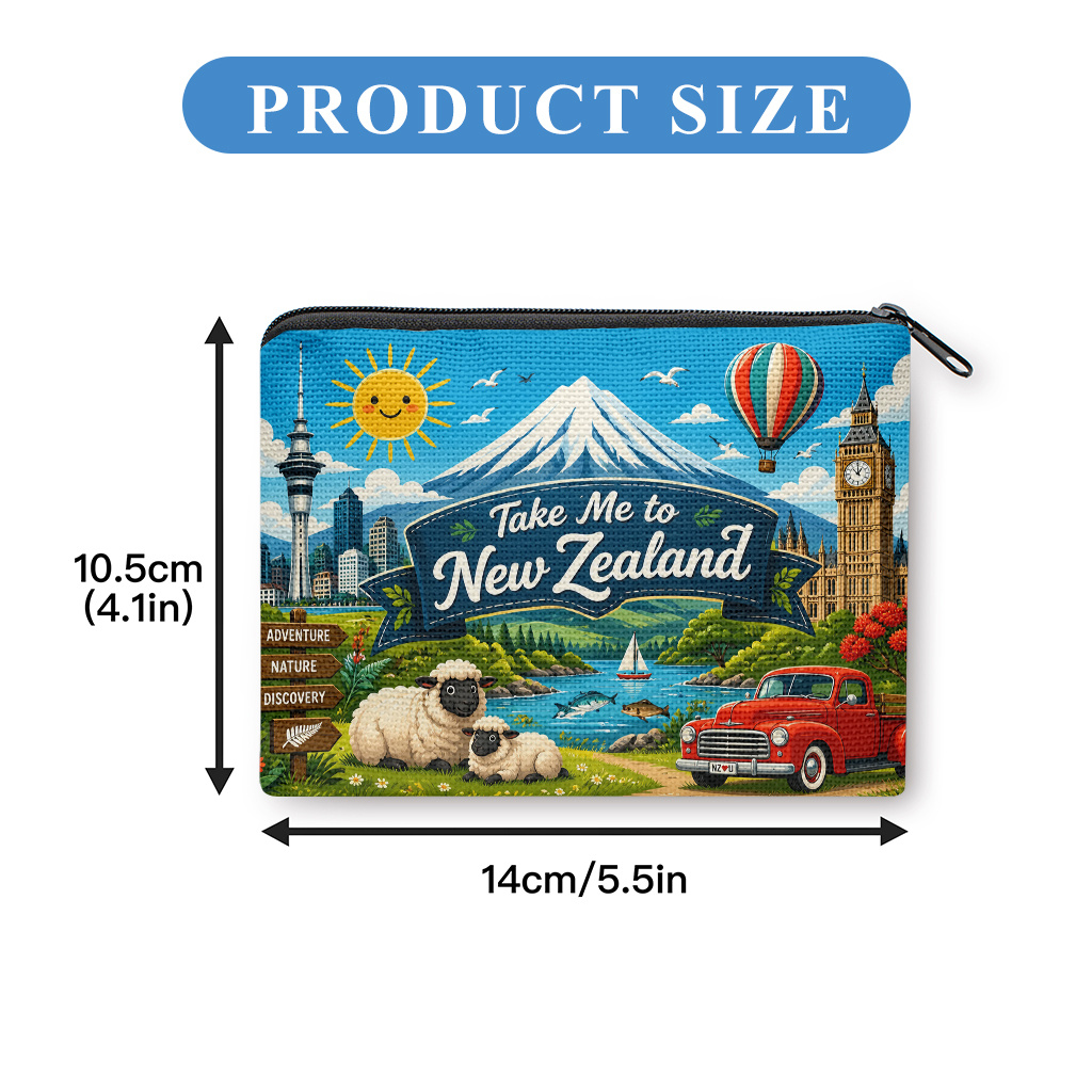 TEMU Coin Purse, New Zealand Coin Purse, Zipper Closure, Small Portable Key Earphone Storage Bag, Handy Card Holder, Lightweight, Gift For Women And
