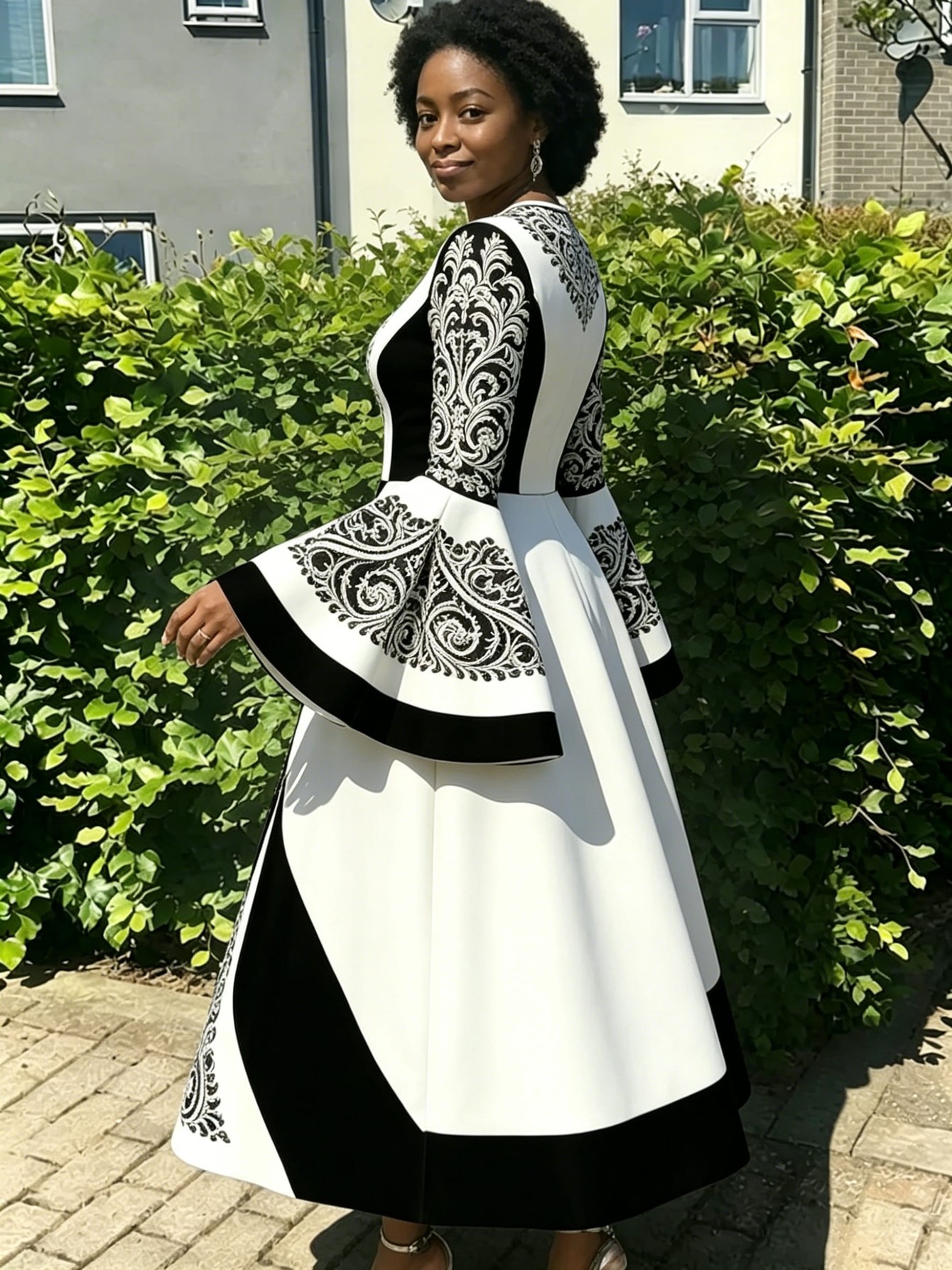 black white dress sold on Temu United States