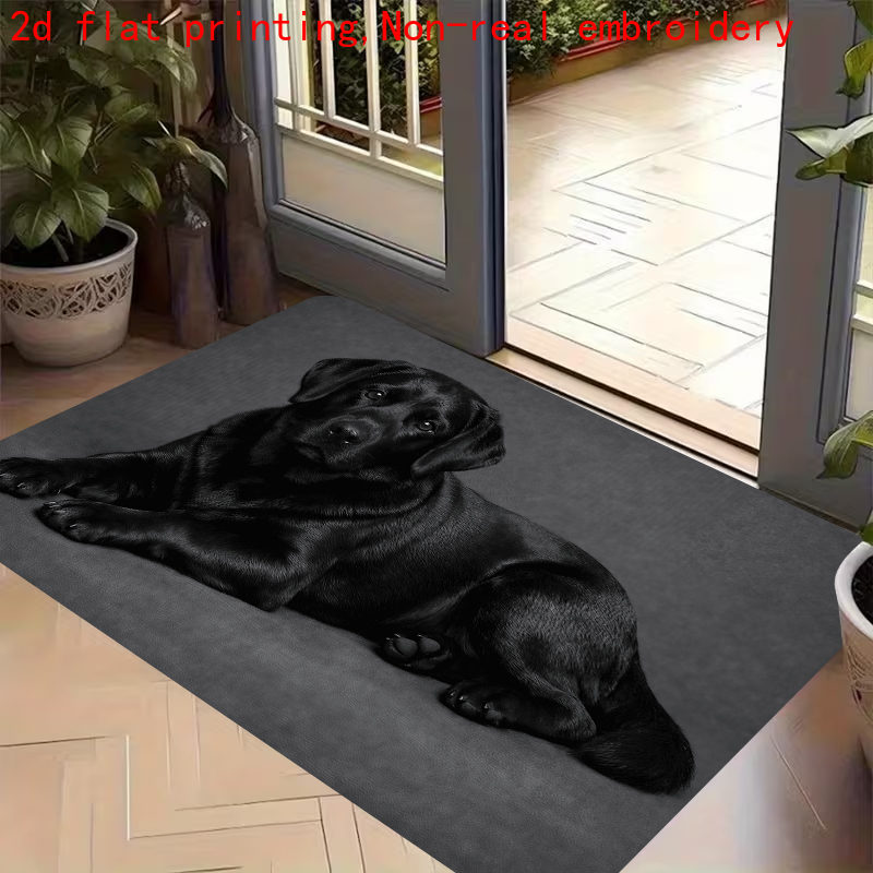 TEMU 1pc, 2d Flat Printing, Lying Down Pattern Entryway Doormat Non-slip Entrance Mat, Colorful Anti-slip, Machine Washable Polyester Mat, Suitable