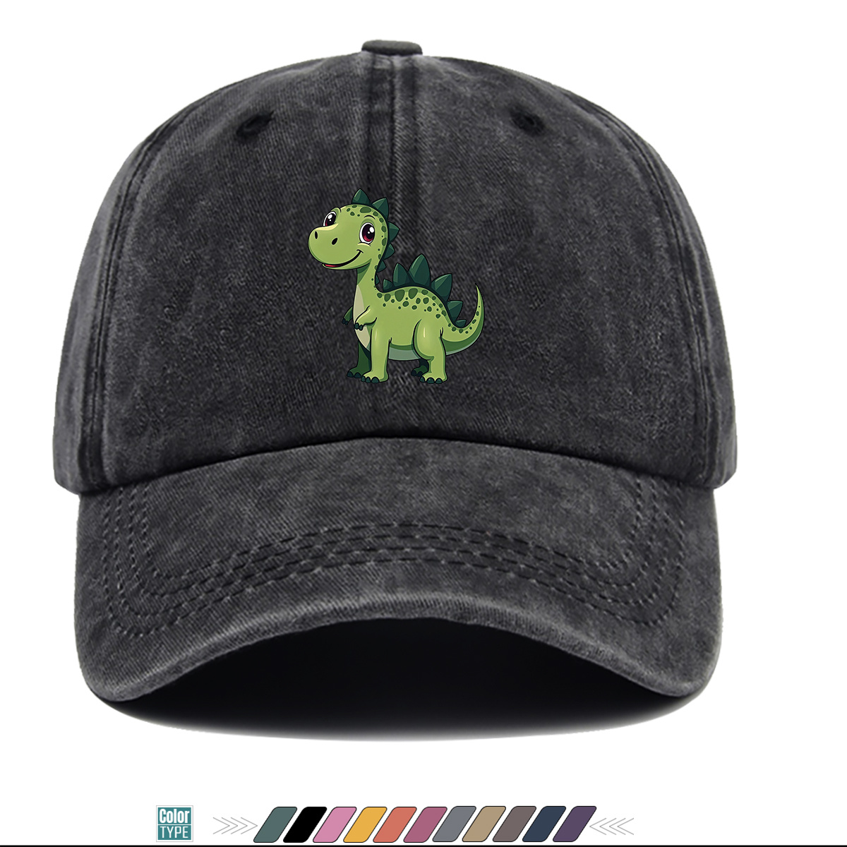 TEMU 1pc Cartoon Green Dinosaur Print Baseball , Cute And Adorable Sun Hat, Stylish, , And Beautiful, Unisex Adjustable Baseball , Street Style