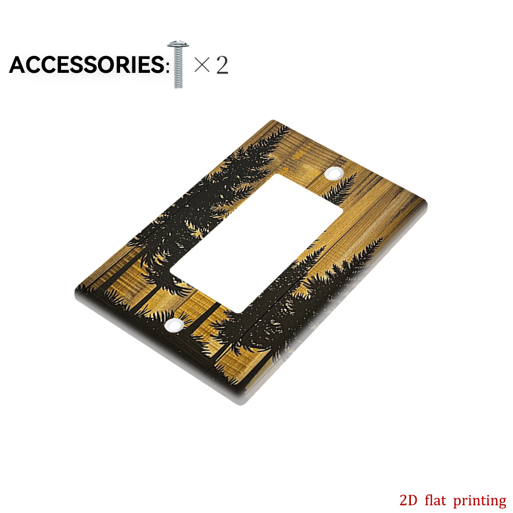 TEMU 1pc Pine Tree Switch Plate Cover - Modern Light Switch Wall Plate With -/ Installation, Suitable For /outdoor Use, For, Bedroom,, Bathroom Decor