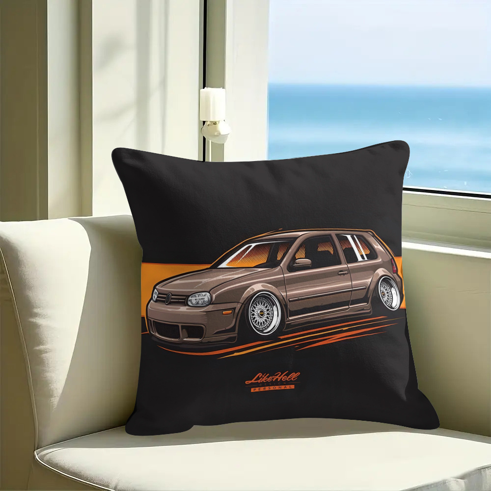 TEMU de almohada de 1 pieza con estampado de de coche por una cara, estilo minimalista de lujo , adecuada para uso y dormitorio, 18*18 pulgadas,