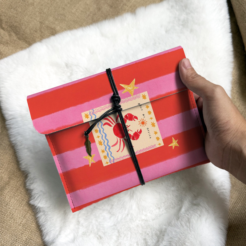 TEMU Étui de protection pour E-Book " Rouge, Rayures Roses, Étoiles", un sac de rangement élégant et portable pour produits numériques 3C, - Convient
