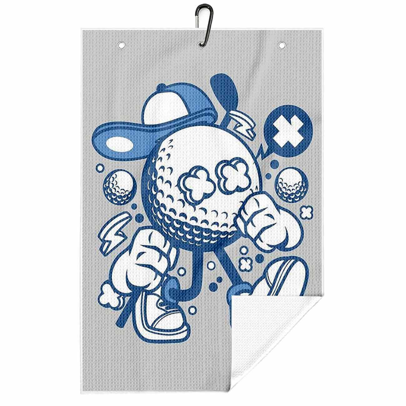 TEMU ["Serviette de golf] Ultra-douce, épaisse, motif de ballon de golf de dessin animé, légère, et lavable en machine, convient pour terrain de