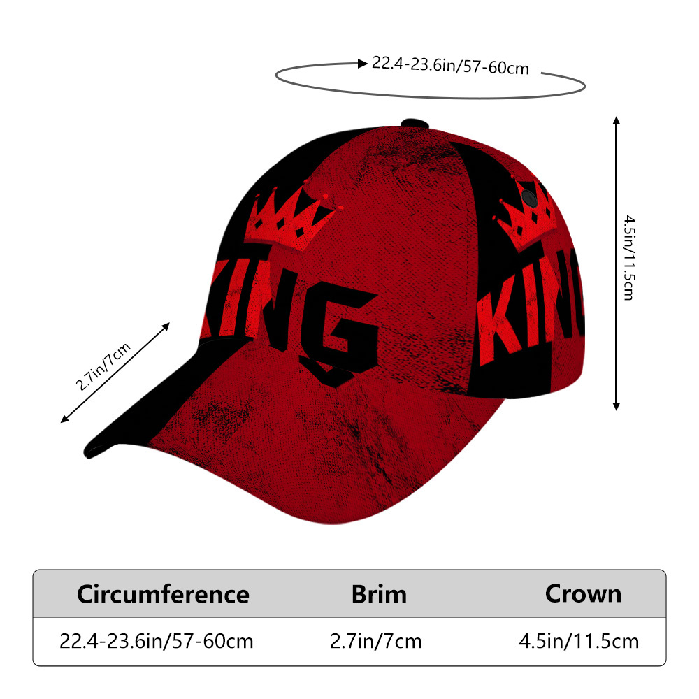 TEMU 1pc Chapeau Casquette 2D Plat Couronne Roi Décontracté, Design Ajustable, Idéal pour Tenue Décontractée, Parfait pour Sorties , Sports de , et