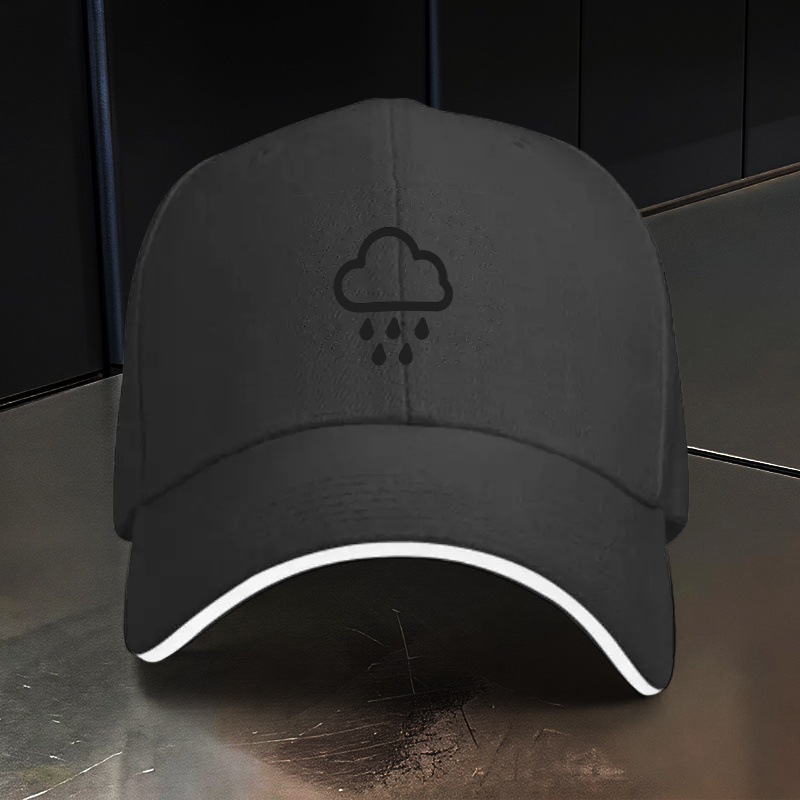 TEMU 1pc, Adjustable Sandwich Cap With ' Clouds ' Design, Lightweight Printed Craft Women's Hat, 'must-have For Rainy ' Men's Trendy Cap, Ideal Gift