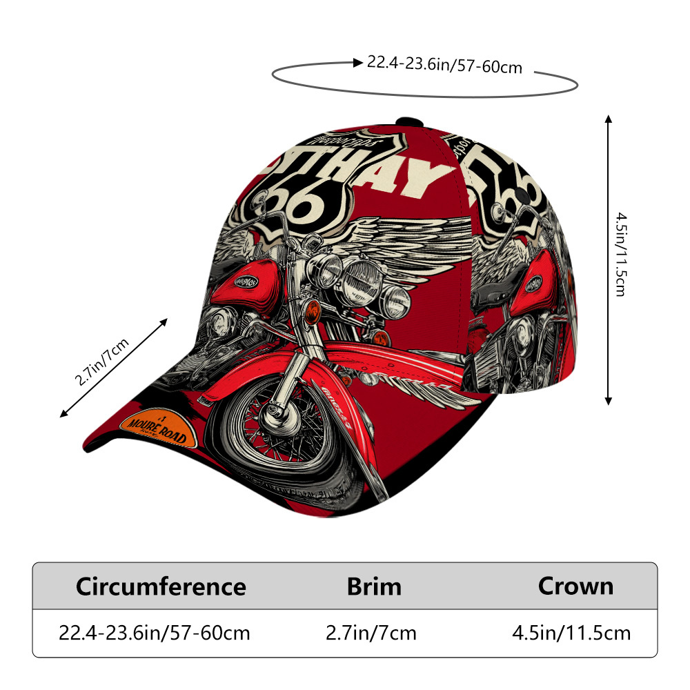 TEMU 1pc Aile de moto Route 66 2D Plate, Design Aile de Canard Réglable pour Événements Thématiques, Voyages et Tenues de Groupe, Polyester