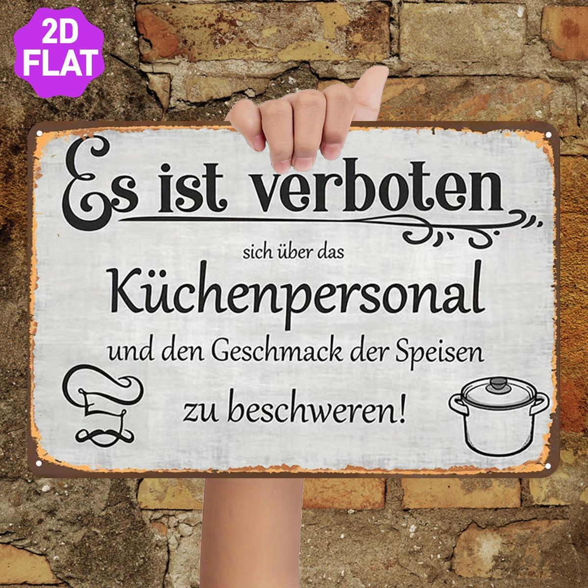 E-shop 2D Flach ., Es ist , über die Küchenpersonal und den der Speisen zu !, Metall Eisen Schild, Größe (8"X12"/20Cm*30Cm) Dekorative