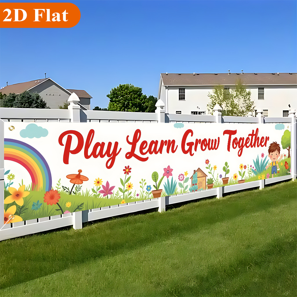 TEMU 2d Flat, 2d Flat Banners 1pc, , Beautiful Large Yard Banner, Birthday Party Anniversary Celebration, Promotional Slogan Banner, 78.74x17.71 Inch