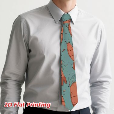 Cinta para la corbata con patrón de camarón naranja, impresión plana 2D, 1 pieza, lujosa y chic, ideal para eventos de boda, fiestas de Roostertail y salidas informales, lavar a mano únicamente, mejora tu estilo personal con facilidad