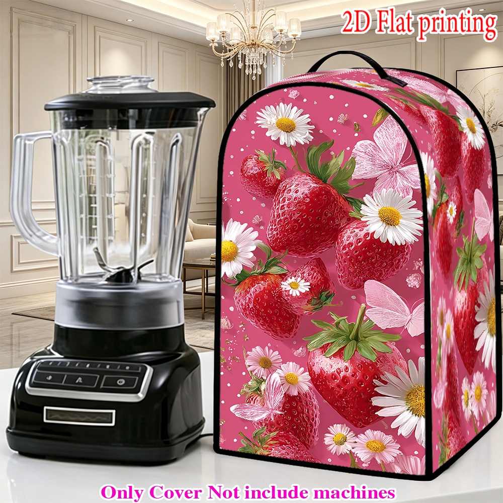 1pc 2D Flat Printing Oven, Spring Strawberries And Flowers 100% Polyester Birthday Present, Easy Design, Easy And Quick to Use, Creates Festive Atmosphere