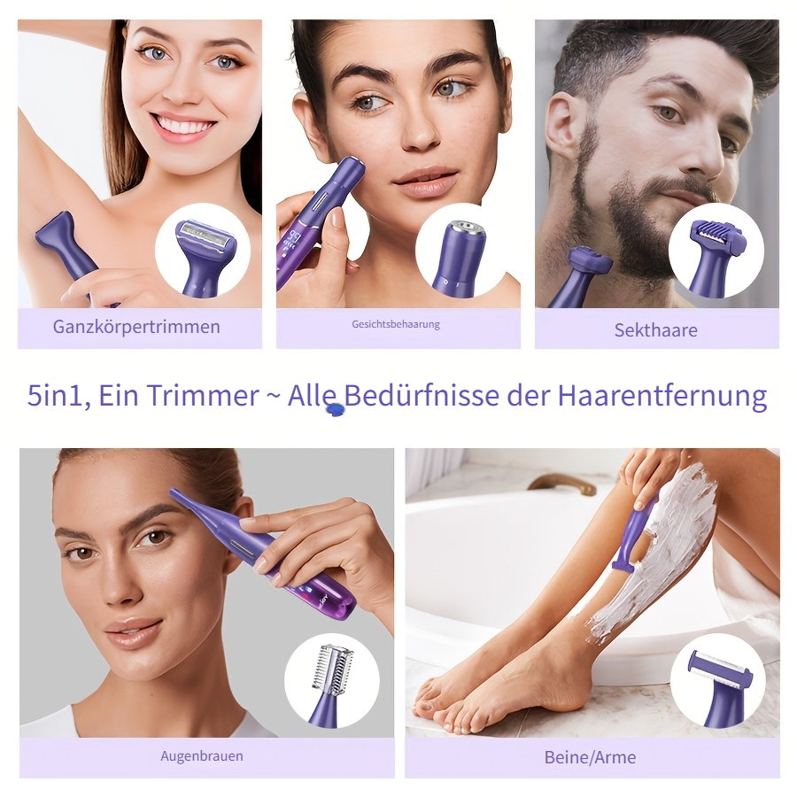 Image of A Set Of 5 Bikini Electric Shavers For Women, Suitable For Bikini Area, Underarms, Legs, , And Face, Supporting Usb Charging, Portable And Durable, Making It An Gift For Women And Men