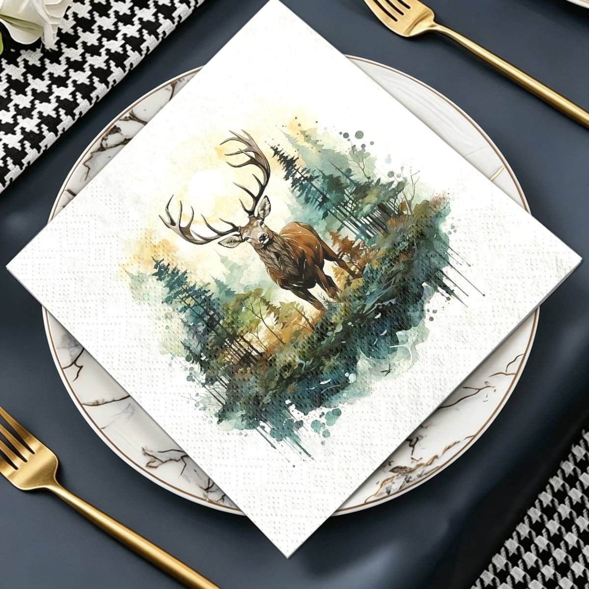 TEMU Lot de 20 serviettes spéciales Deer Campus Life, adaptées aux repas en dortoir et aux activités sur , pouvant utilisées pour les décorations de