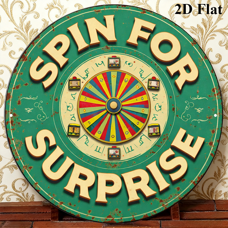 TEMU 2d Flat, 2d Flat 1pc Aluminum Metal Sign 7.87x7.87 Inches, 20.32* 20.32cm Round Sign, Vintage Decorative Plaque, Themed "", Game Room Decorative