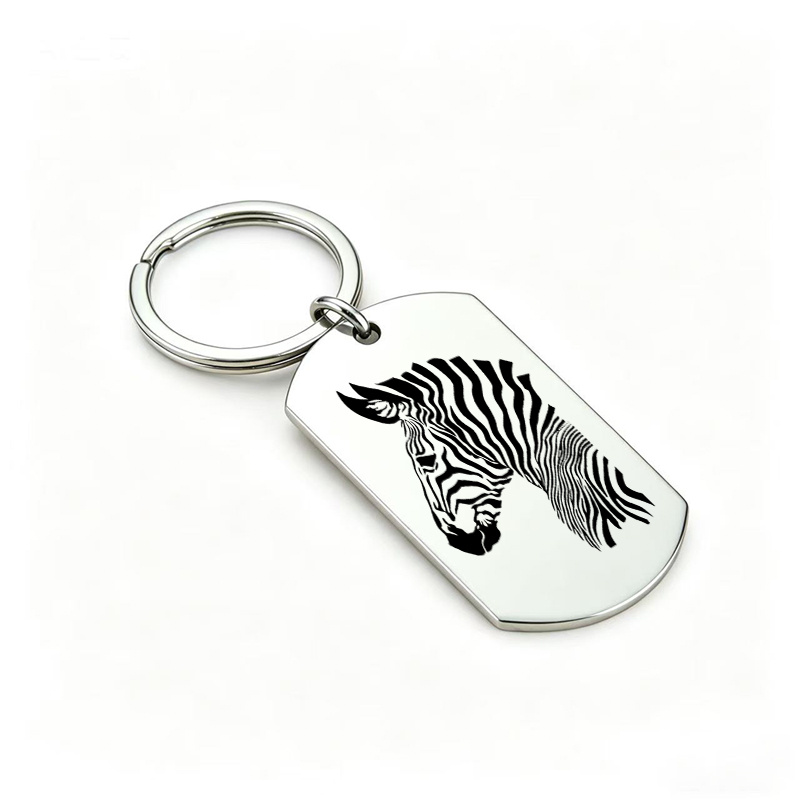 TEMU Portachiavi in metallo con silhouette di zebra, 1 pezzo, portachiavi a tema animale, ciondolo di nicchia unico, regalo per a cui lo stile