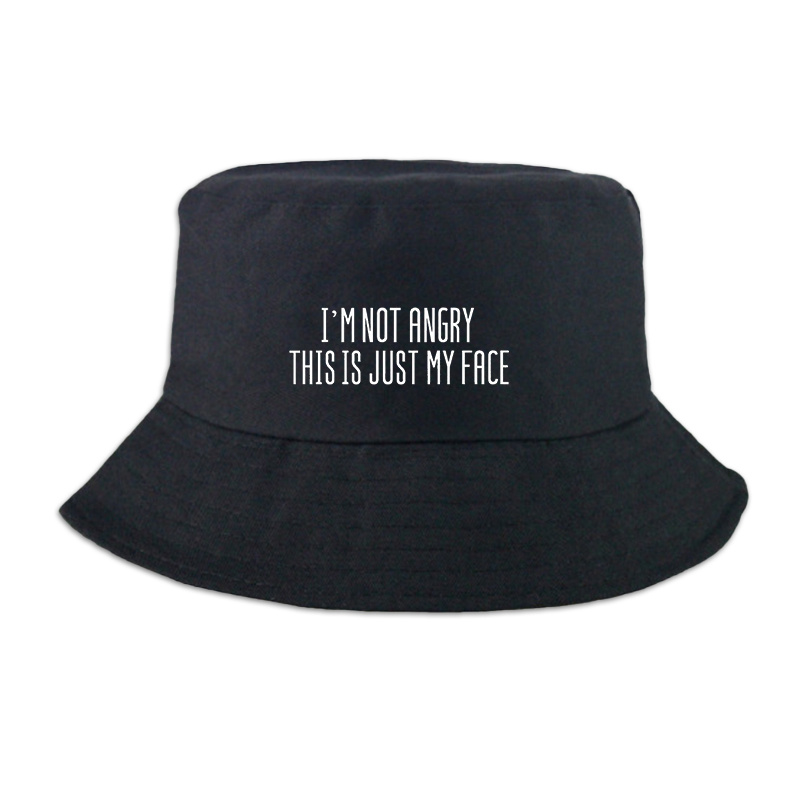 TEMU 1pc Funny " Angry This Is Face" Printed Fisherman Hat - Elastic Unisex Suitable For Casual Wear, Back-to- Gifts, Daily Accessories, Lightweight