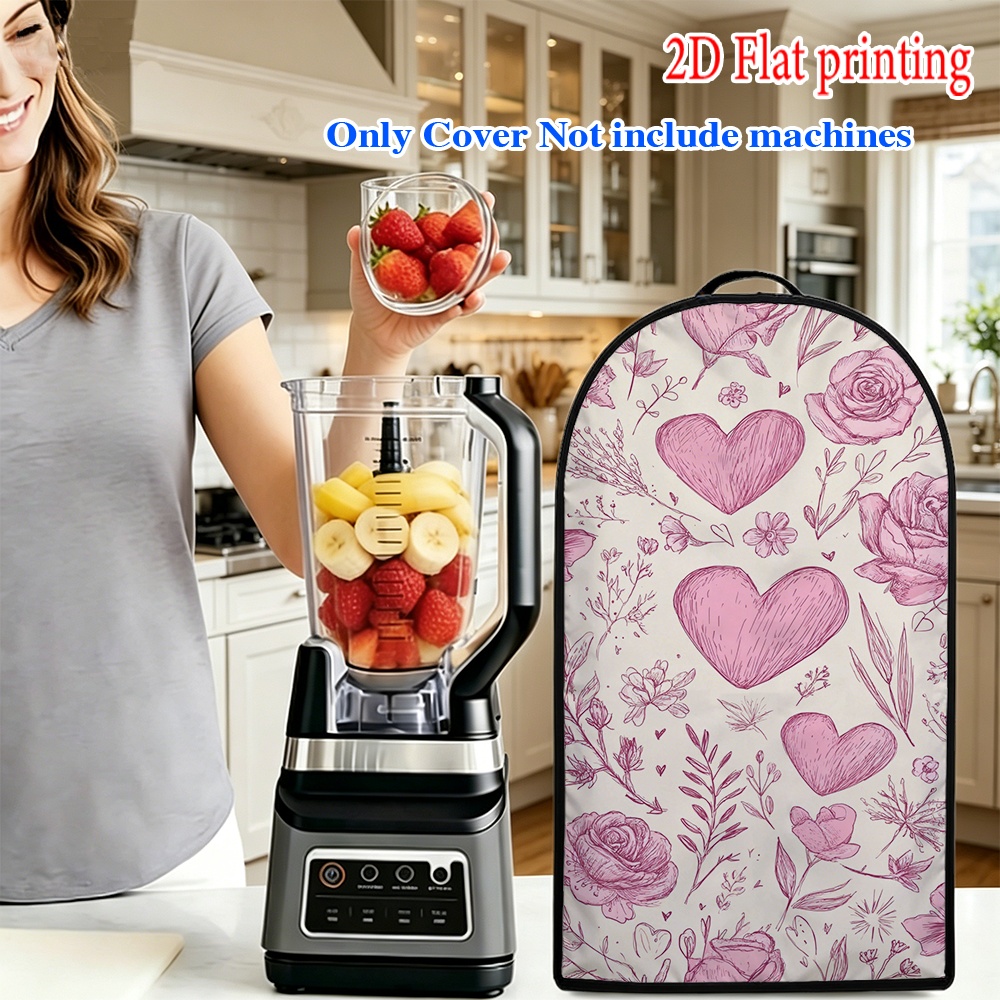 1pc 2D Flat Printing Juicer, Valentine'S Hearts And Flowers 100% Polyester Foodie Suitable for It Is The Perfect Christmas Gift And Kitchen Decoration Designed Specifically for Home Kitchen Décor