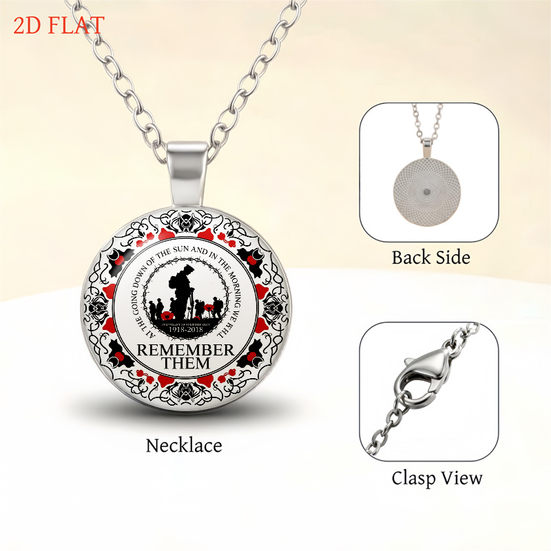 5pcs Remembrance-Themed Necklace, Earrings, Brooch & Bracelet Set