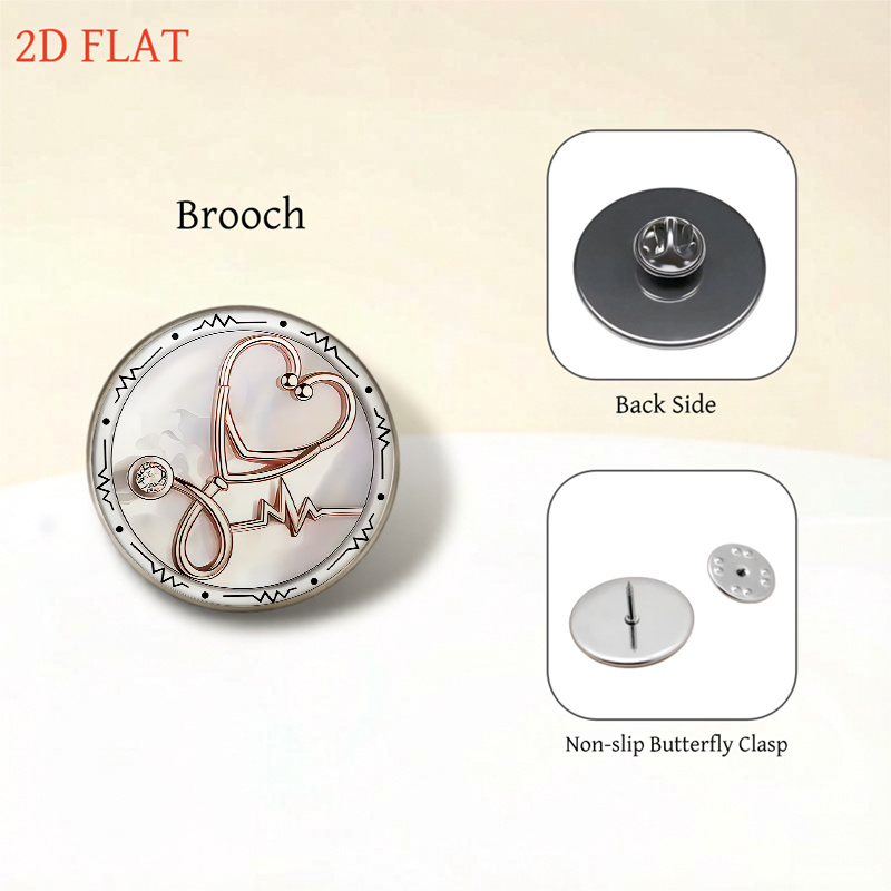 5pc Stethoscope & Heart Pattern Women's Jewelry Set