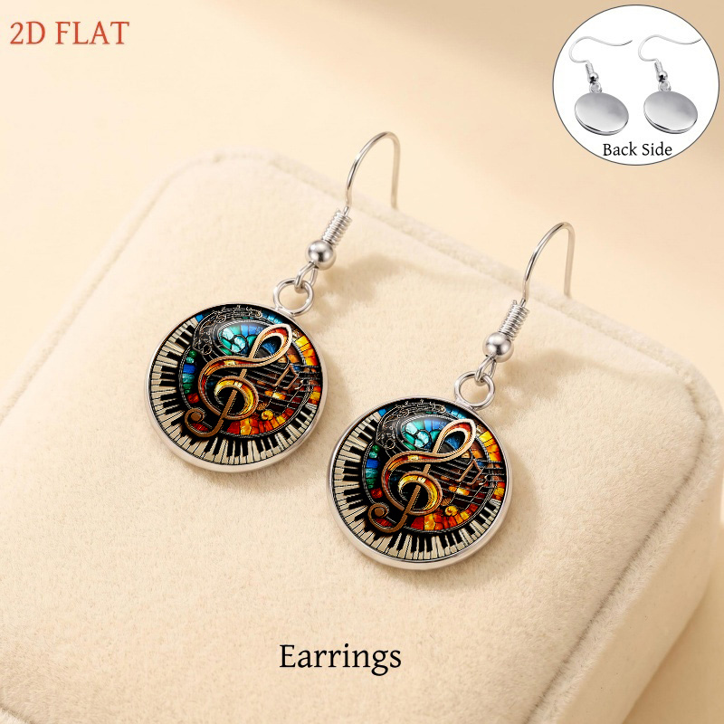Women's 5pcs Music-Themed Necklace, Earrings, Brooch, Bracelet Set