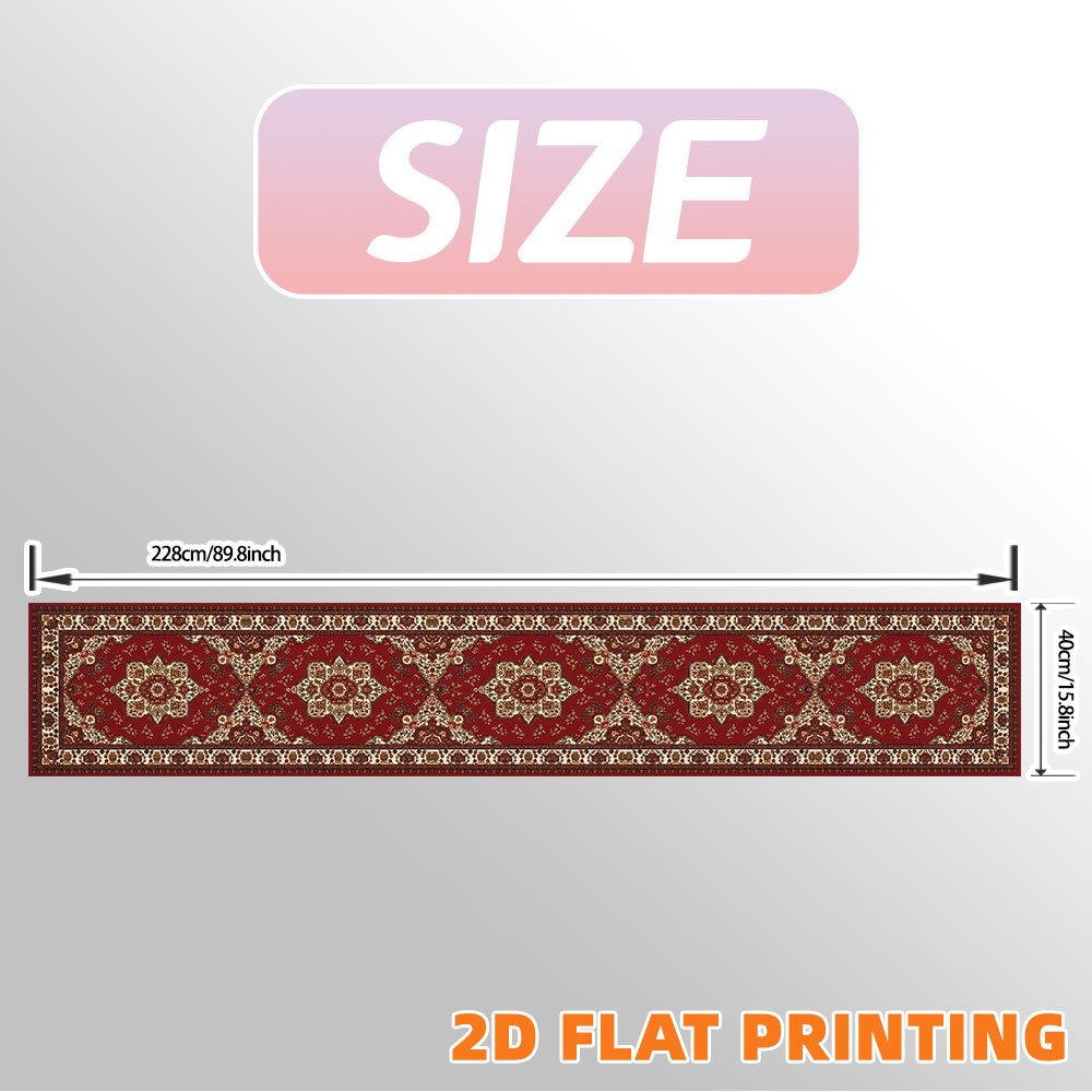 TEMU 2D Plat, 1- Klassiek Elegant Rood Bloemenprint Tafelkleed, Boheemse Feestdecoratie voor Keuken en Eetkamer, Tafelkleed, Kamerdecoratie, Wasbaar,