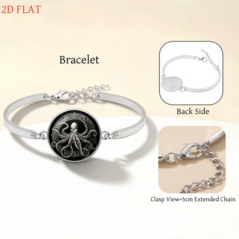 Women's 5pcs Octopus-Themed Necklace, Earrings, Brooch, Bracelet Set