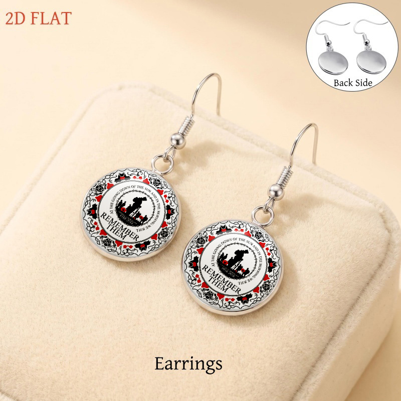 5pcs Remembrance-Themed Necklace, Earrings, Brooch & Bracelet Set