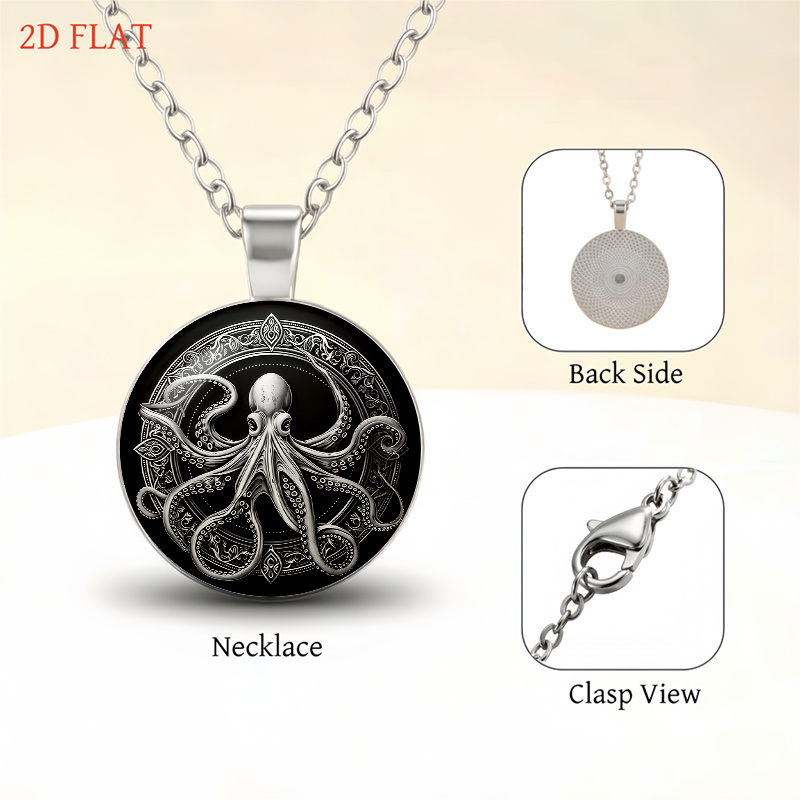 Women's 5pcs Octopus-Themed Necklace, Earrings, Brooch, Bracelet Set