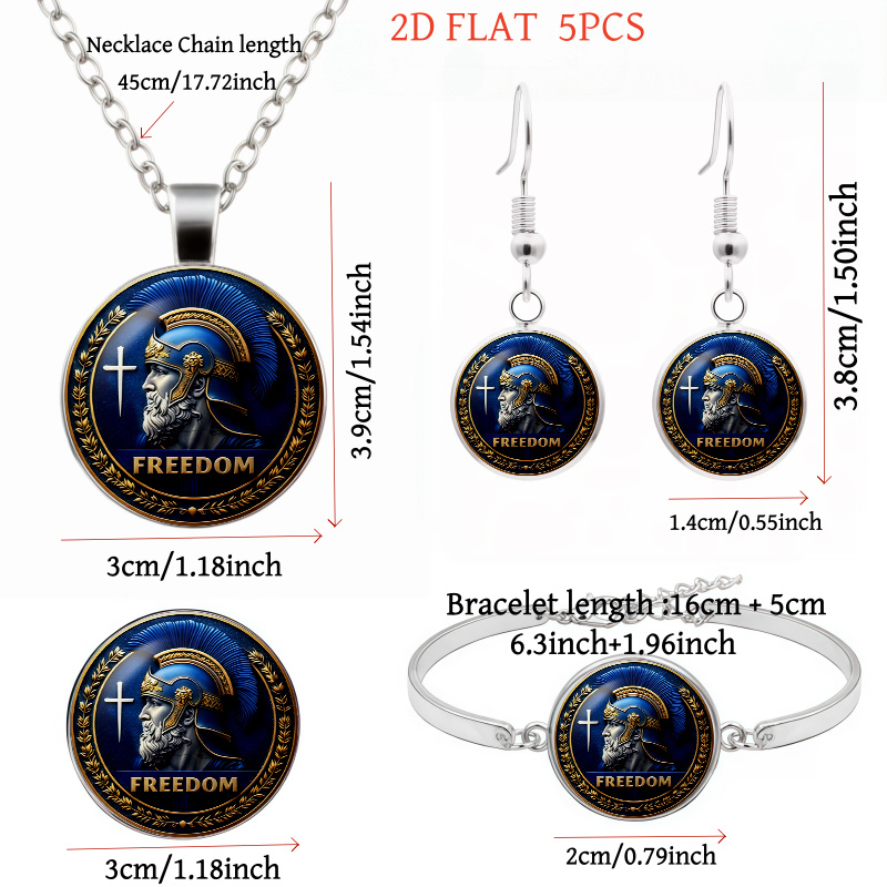 5pc Ancient Warrior-Themed Women's Jewelry Set