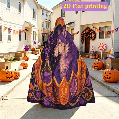imagen del artículo 1 con estampado 2d para halloween con diseño de y calabaza, ideal para conciertos, fiestas, halloween y festivales de invierno