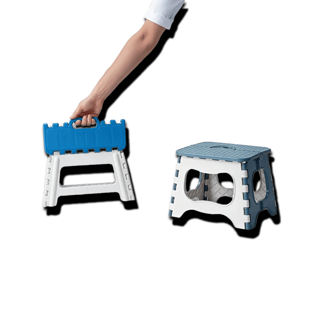 Heavy-duty Thickened Portable Folding Stool With Handle, 1 Pack Square Plastic Foldable Chair, Durable Pp Material For Indoor, Party, Picnic, Fishing - Adult Use, No Electricity Required