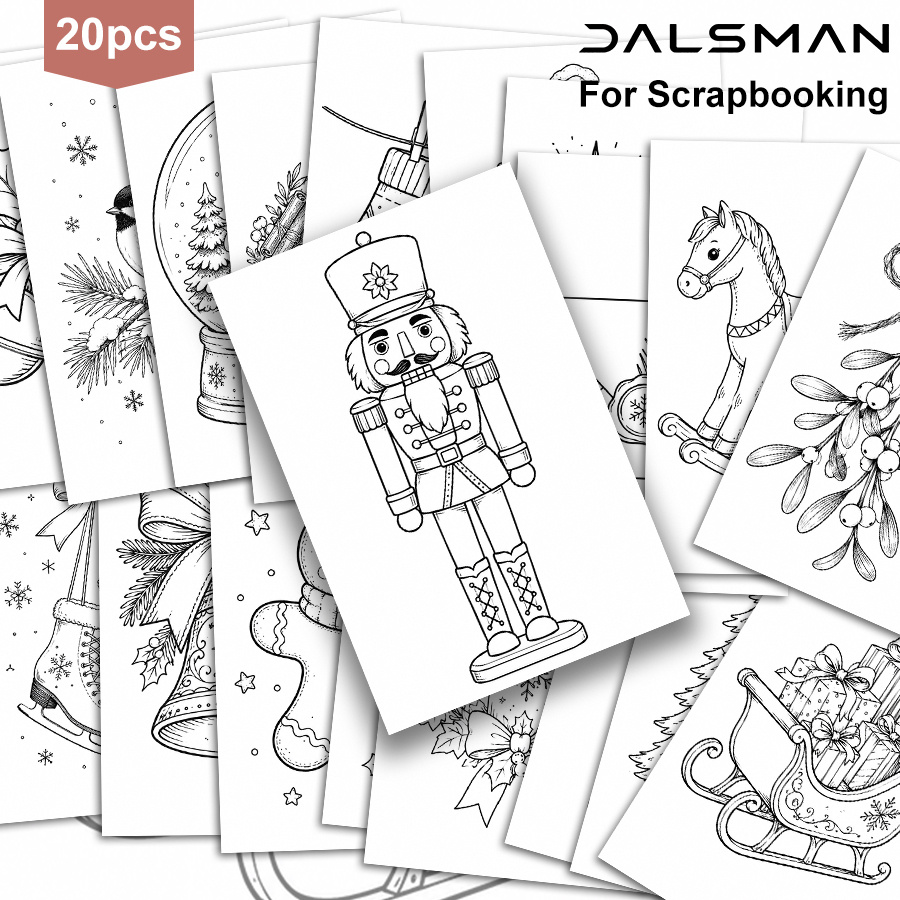TEMU Lot de 20 cartes de Noël à colorier pour adultes, cartes de vœux pour amis et famille, papeterie festive d'hiver pour la décoration saisonnière