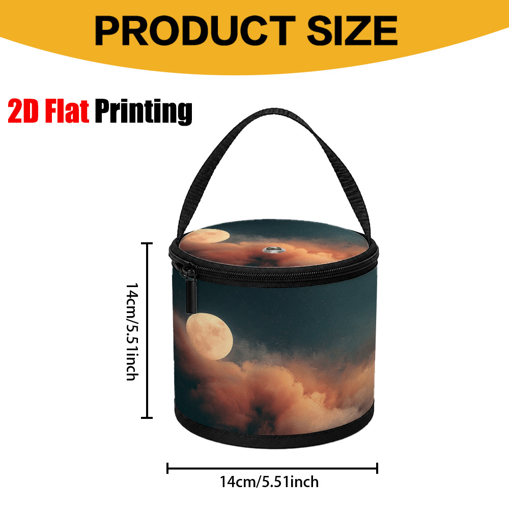 TEMU 2d Flat 1pc In Yarn Storage Bucket, Collapsible Carrying Bag With Durable Handle, Closure And Ventilated Cover, Suitable For Sewing Supplies