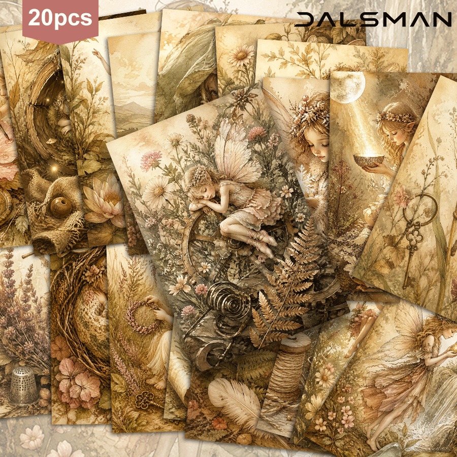 TEMU 20-pack Dalsman Vintage Fairy Postcards Aesthetic Floral Stationery Set For Birthday Greeting Cards And Home Wall Decor Collection