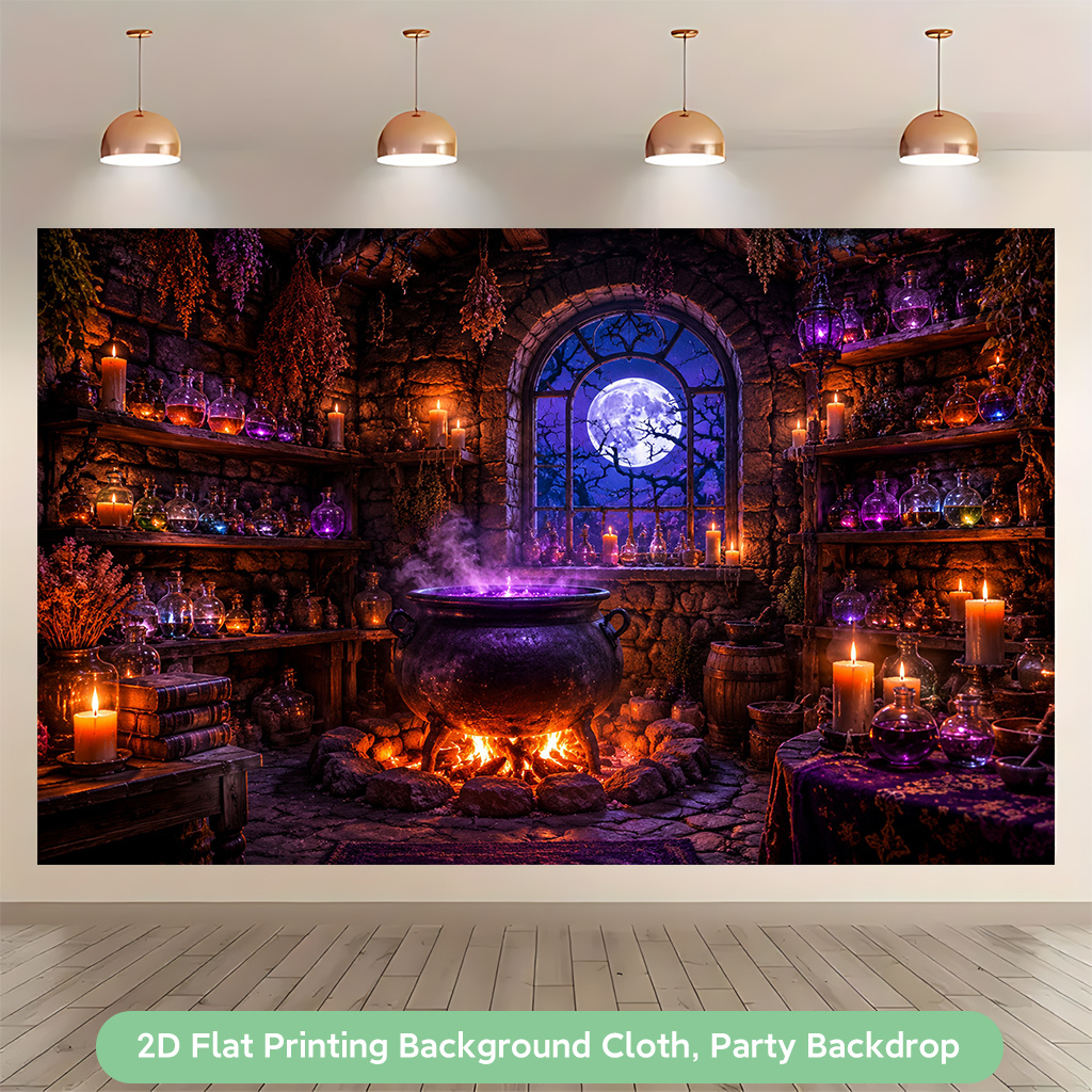 2D Flat Printing Backdrop Banner for Magical Potion Room Decor
