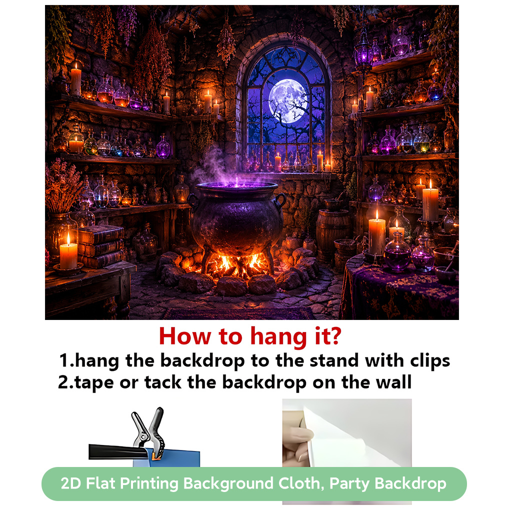 2D Flat Printing Backdrop Banner for Magical Potion Room Decor