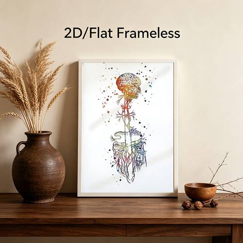 2d flat 2d flat 1pc anatomy canvas poster nerve and spine art purple white gray chiropractic clinic decor wall art educational decor