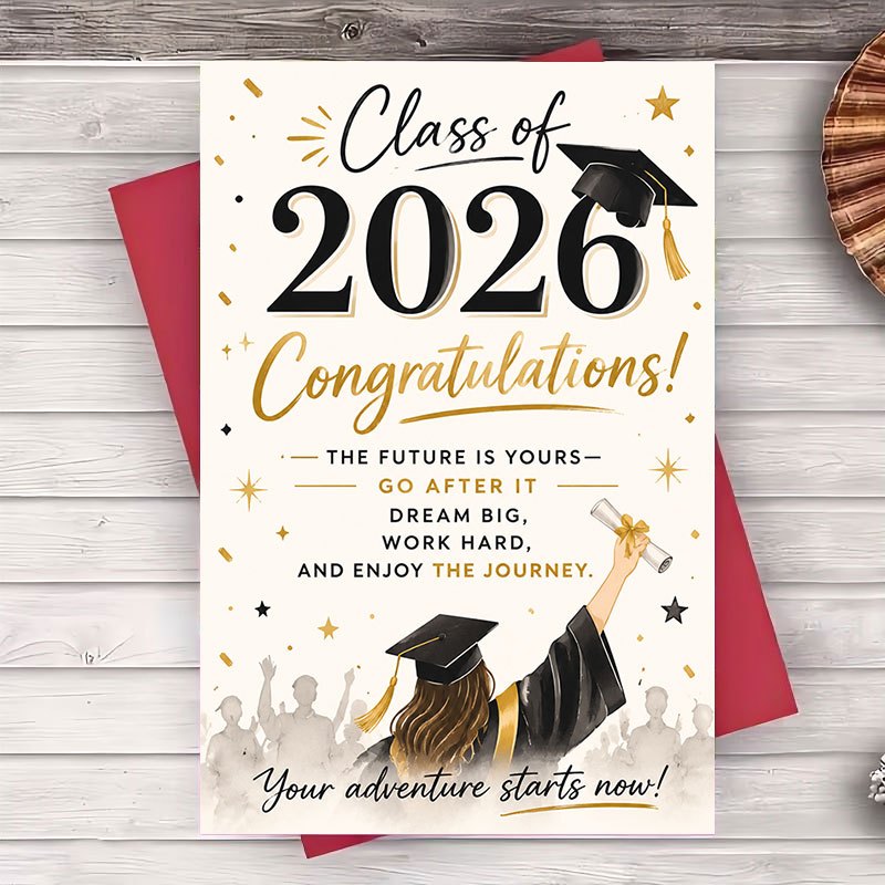 TEMU 1 Envelope And 1 Greeting Card Class Of 2026 Graduation Greeting Card Congratulations Card For University And College Graduates Inspirational