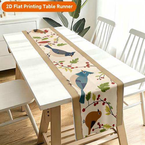imagen del artículo de mesa 2d para impresión, 1 , de mesa con pájaros de , poliéster, ideal para picnics, cocinas de mesa, restaurantes, fiestas, reuniones y decoración , regalos de halloween, acción de y navidad