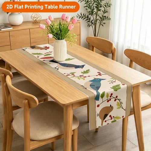 de mesa 2d para impresión, 1 , de mesa con pájaros de , poliéster, ideal para picnics, cocinas de mesa, restaurantes, fiestas, reuniones y decoración , regalos de halloween, acción de y navidad