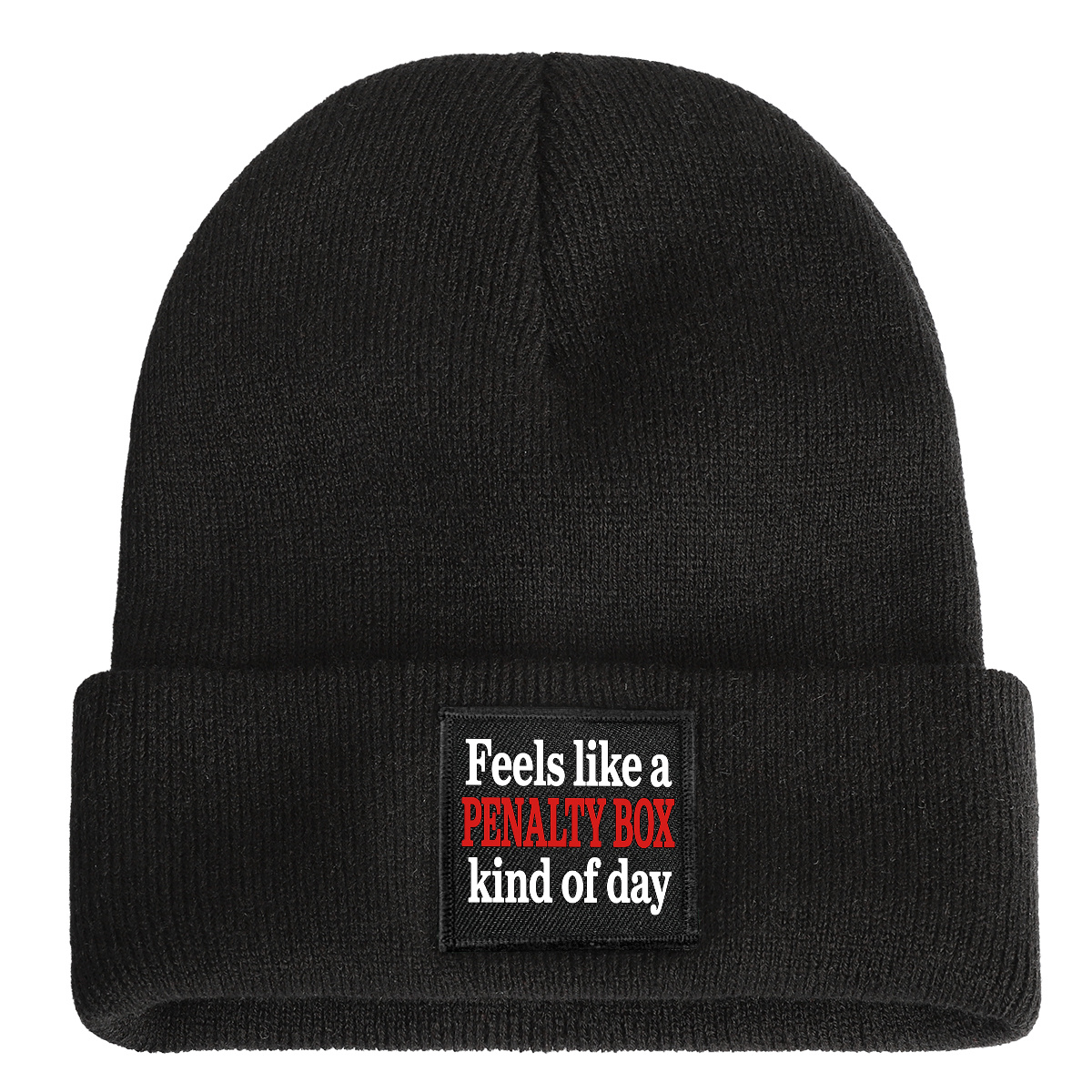 TEMU 1pc 1pcs Fun Themed Knitted Beanie Suitable For - " Like A Box " Print Winter Hat, Stretchy Brimless For Daily Commuting, Christmas Gifts,
