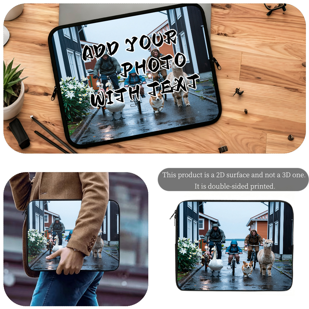 Personalized Custom Pattern Laptop Sleeve with Riding Figure