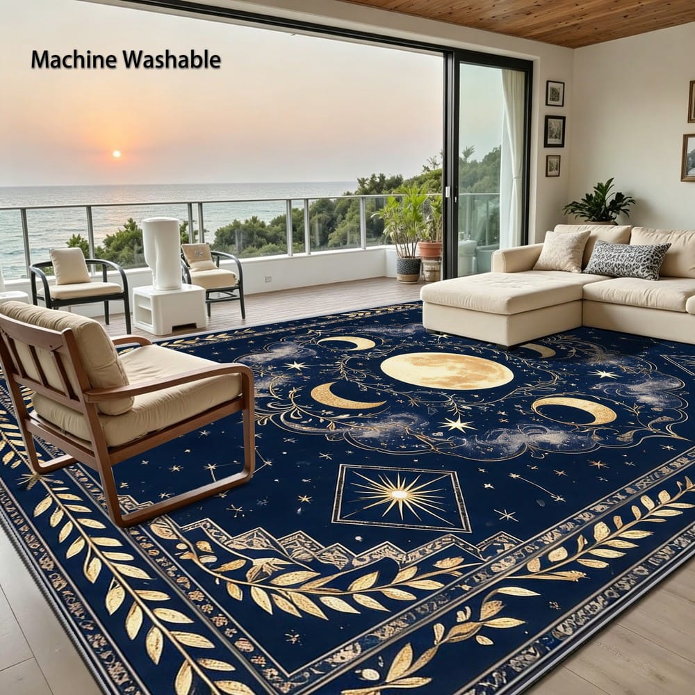 item picture retro   carpet star decorative rug non slip machine washable easy to clean suitable for living room bedroom hallway kitchen home office home decor