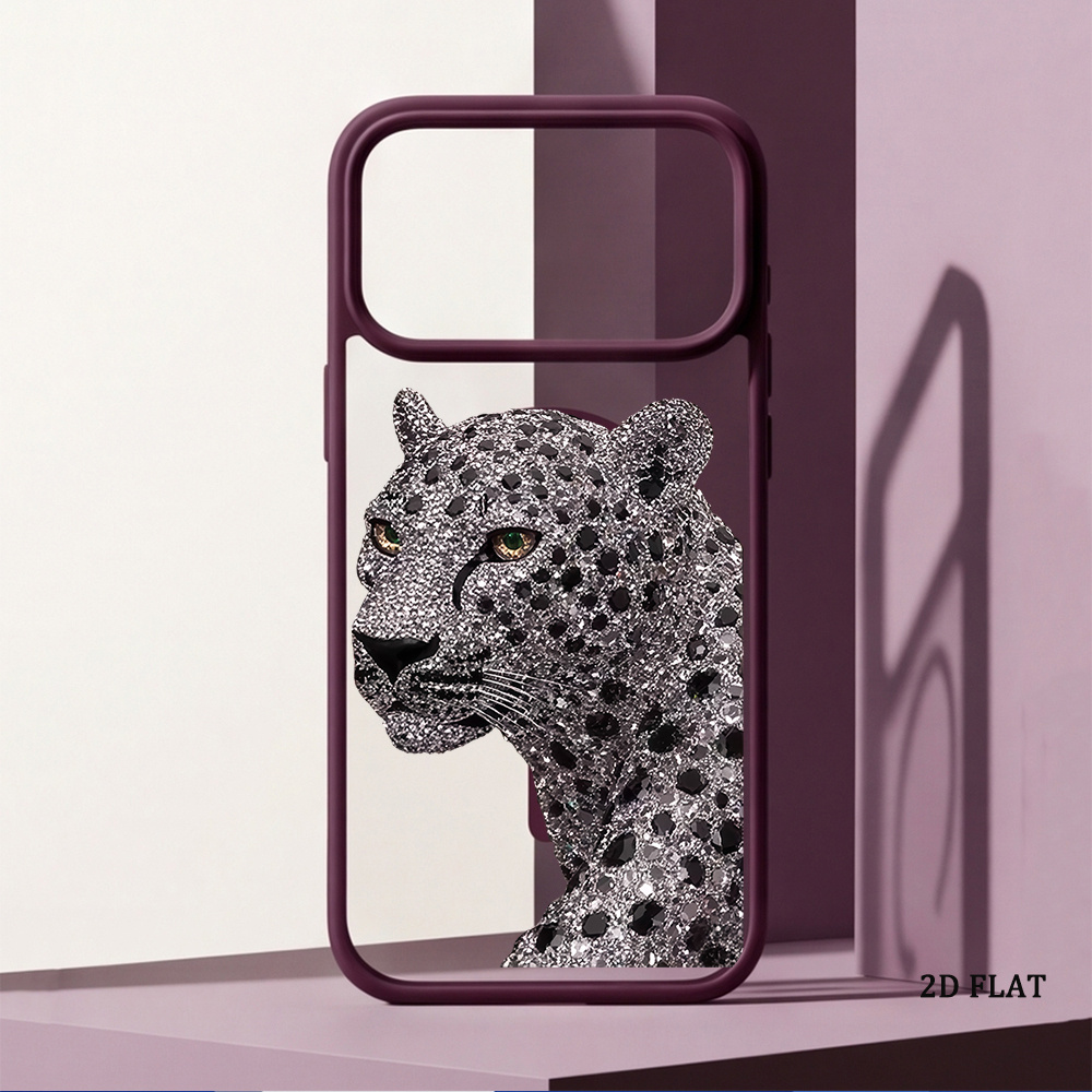 TEMU Handyhülle: 2D-Flachdruck mit mehrfarbigen Optionen diamantbesetzten Leopardenkopfmustern, minimalistische magnetische Handyhülle kompatibel mit